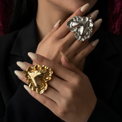 Anillo Abierto Corazón Acolchado